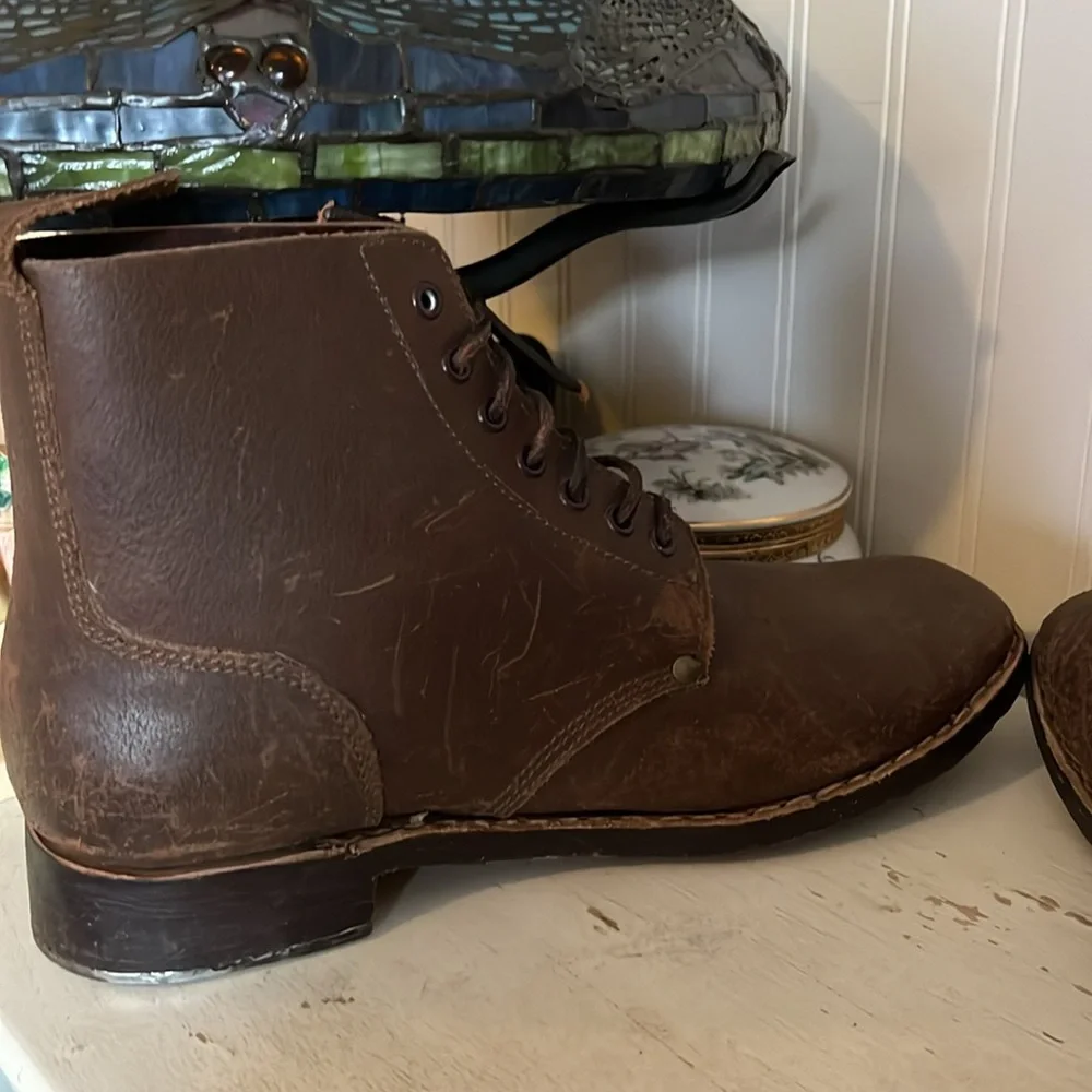RARE Handmade Hobnail climbing or work boots size 14 brown leather